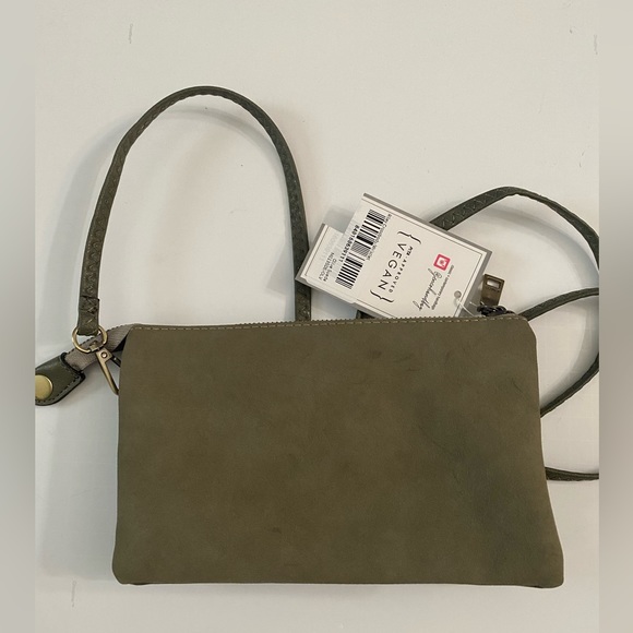 Jen & Co vegan Riley crossbody clutch small bag olive suede - Picture 12 of 12